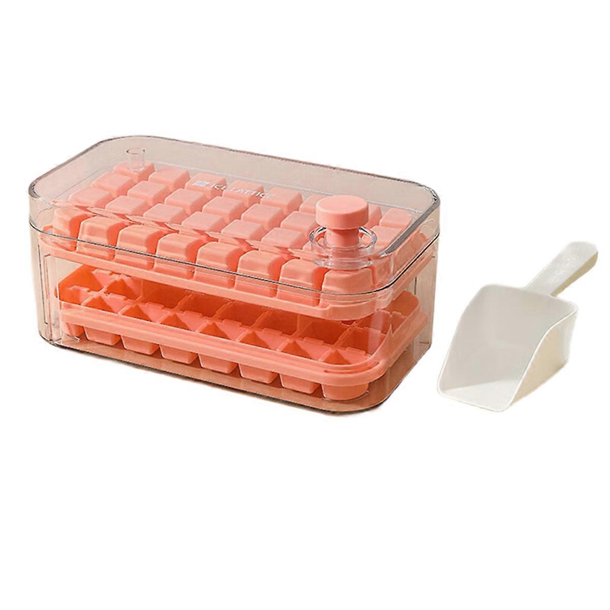 Ice Storage Box Mold Household Ice Maker Artifact Large Capacity Ice Maker Homemade Ice Tray Ice Box Storage Box Pink