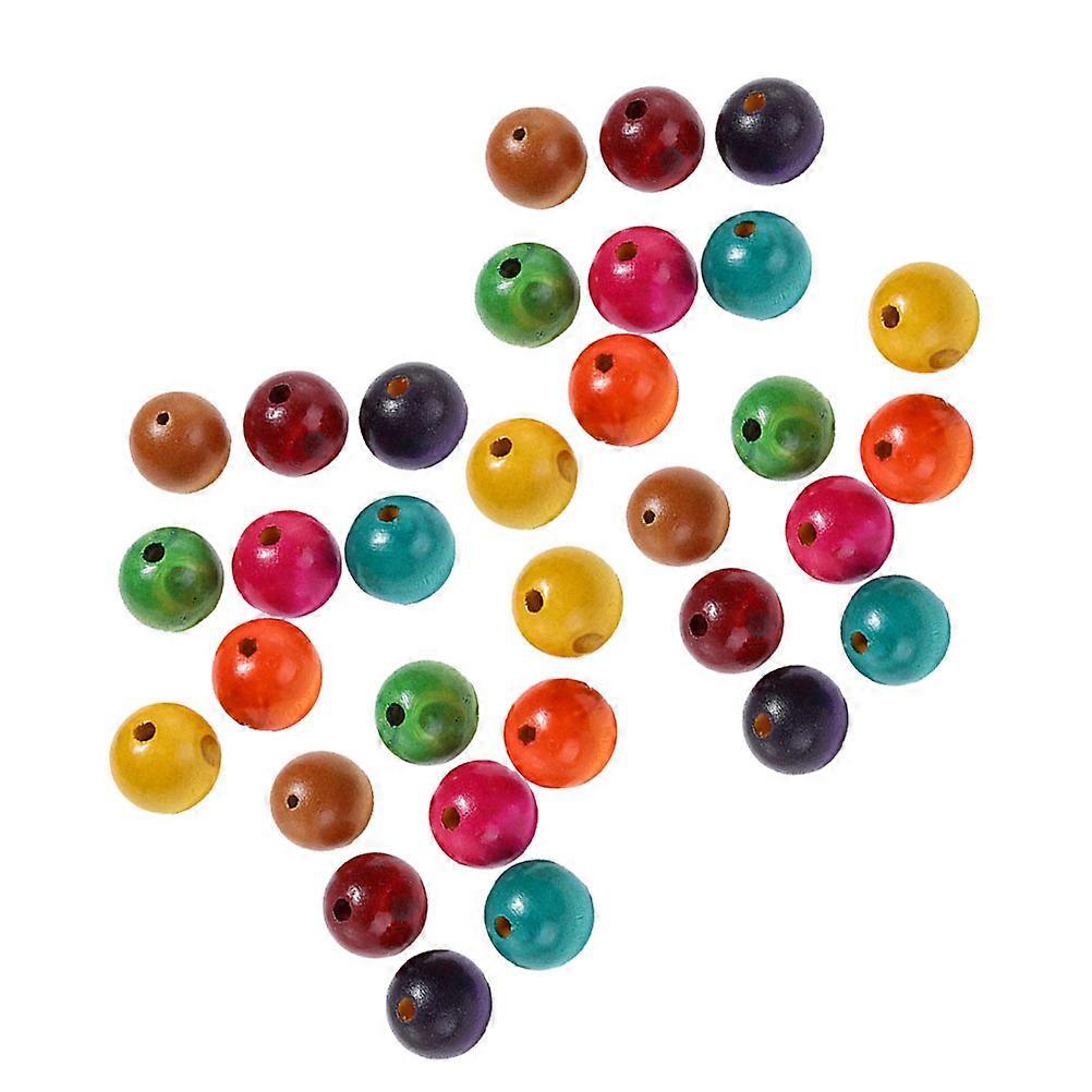 Creative Diy Bead Accessories Wooden Round Beads Assorted Color 10mm Diameter Diy Enthusiasts 400Pcs