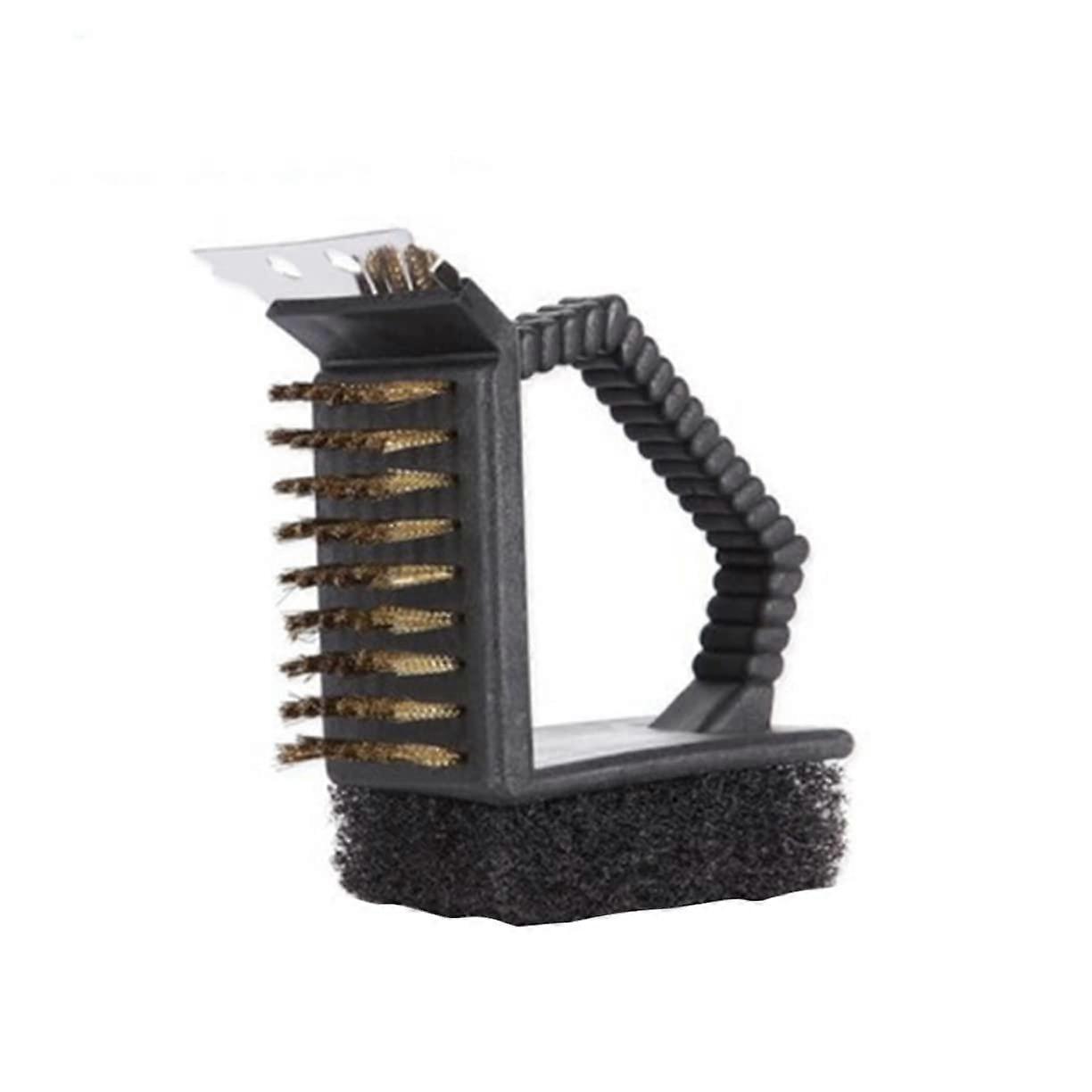 Grill cleaning brush with brass bristles and ergonomic for cast iron and effective grill accessories for effortless cleaning