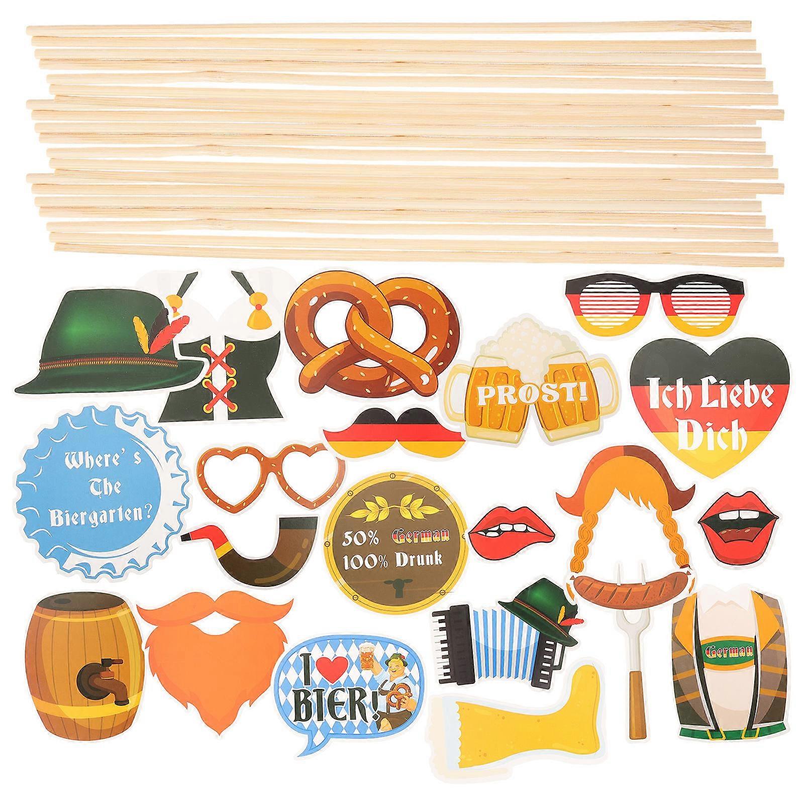 Party Props Oktoberfest Hanging Decorations Heart-Shaped Glasses Assorted Color 21-Pcs