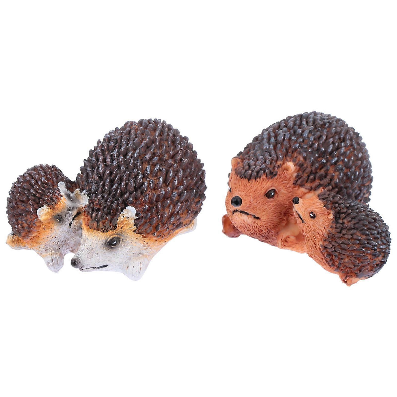 Miniature Garden Figurines Hedgehog Figurines Office Decoration Miniature Shape Resin Assorted Color 6.5X3.5CM Potted Plants Decor 1 Pair