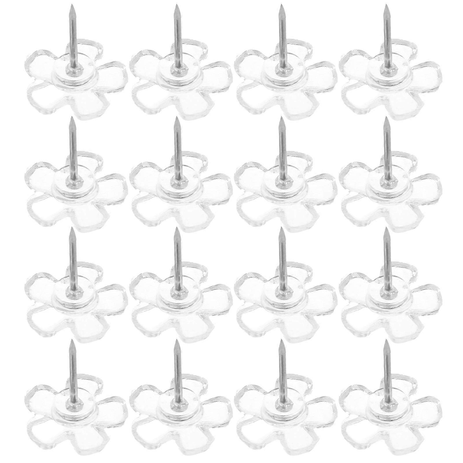 Plastic Thumb Tacks Clear Pushpins For Map Marking Art Projects 100Pcs