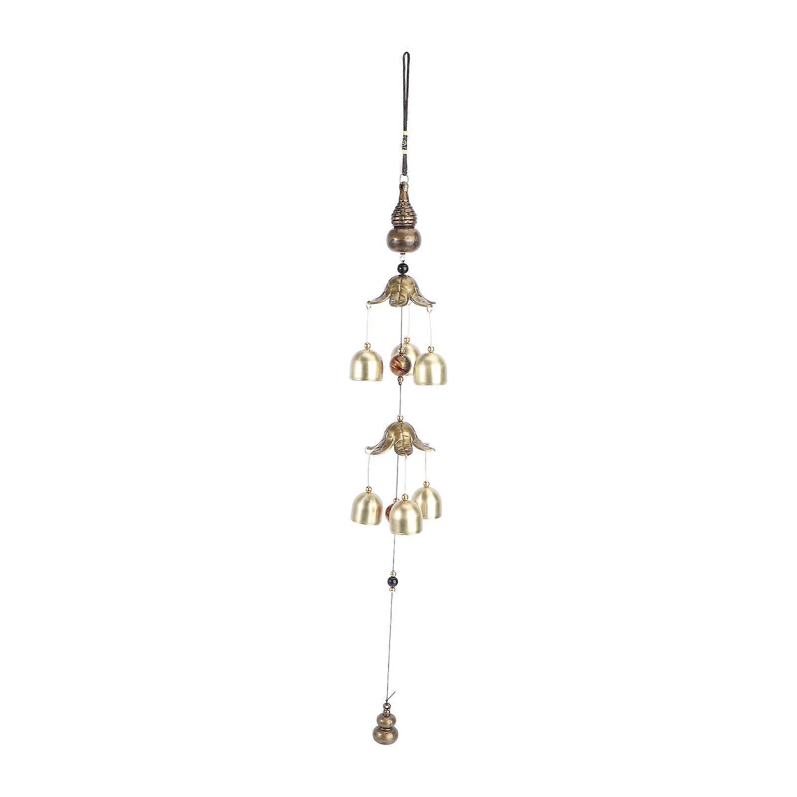Golden Metal Wind Chime for Outdoor Decor Create Comfortable Courtyard Environment with Crisp Tones 1pc