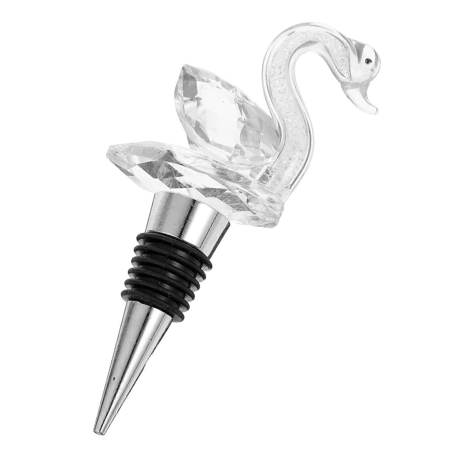 Crystal Swan Shaped Reusable Sealer For Beverage Bottles At And Wedding 1Set