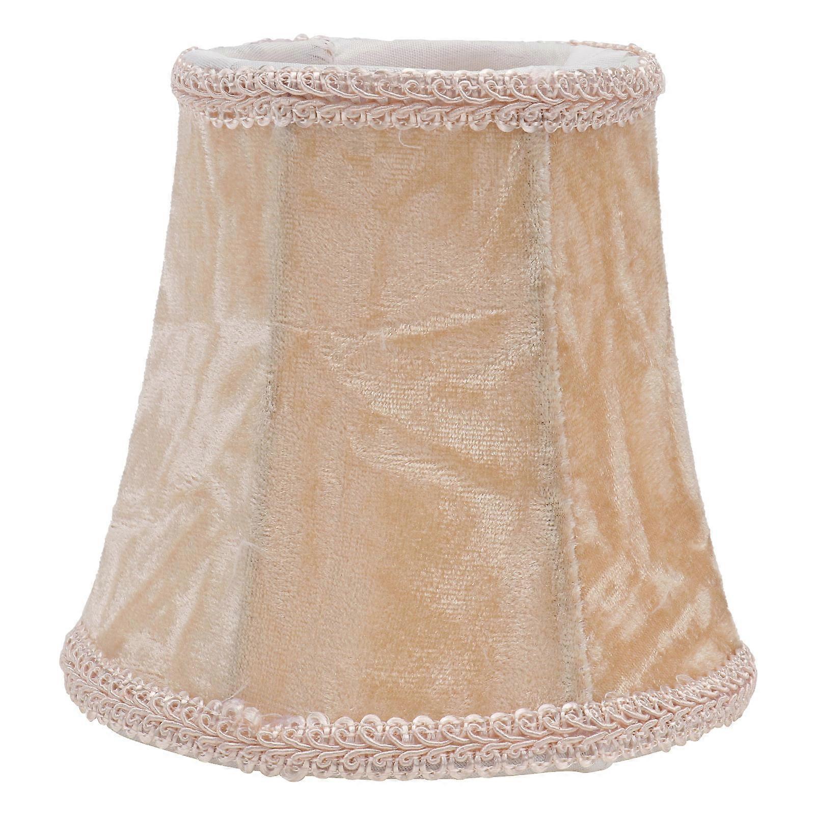 ファブリックランプシェードヨーロピアンタイプクリスタルシャンデリアカバー寝室ゴールデンベルベット12.5x11cm防塵1PC