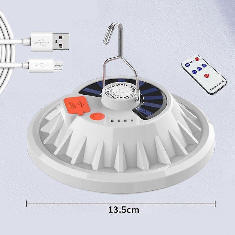 1200LM Powerful 120 LEDs Camping Light Solar USB Rechargeable Portable Lantern Hook Waterproof Emergency Energy Saving Bulb Lamp