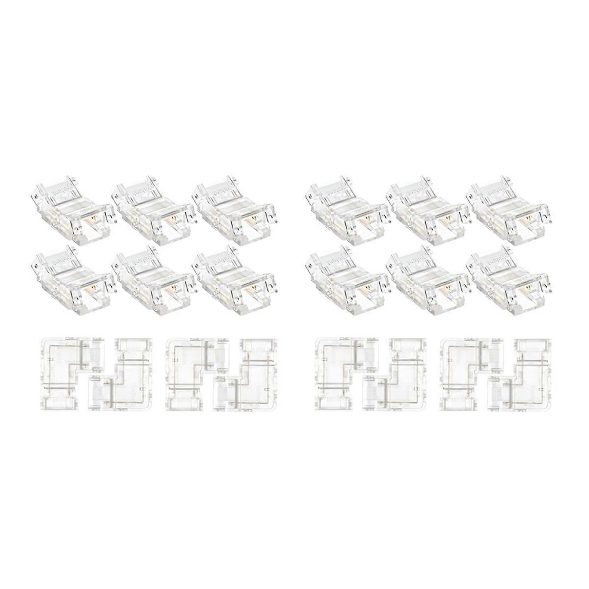 10PCS 2 Pin 8Mm Cob LED Connector Kit for 8Mm Cob LED Strip Lights