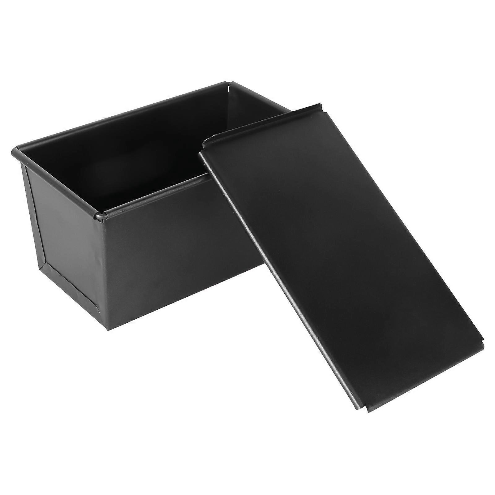 Bread Loaf Pans Non Stick Black Loaf Pan For Home Baking With Lid 18X10.8X9CM Heat Conduction 1Pack