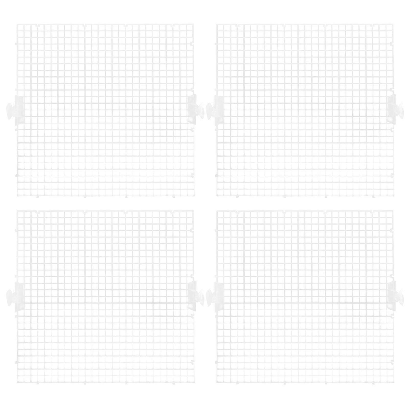 8pcs Spliced Lattice Plate for Fish Tank Durable Transparent Aquarium Divider with Suction Cups for Multi Species Breeding