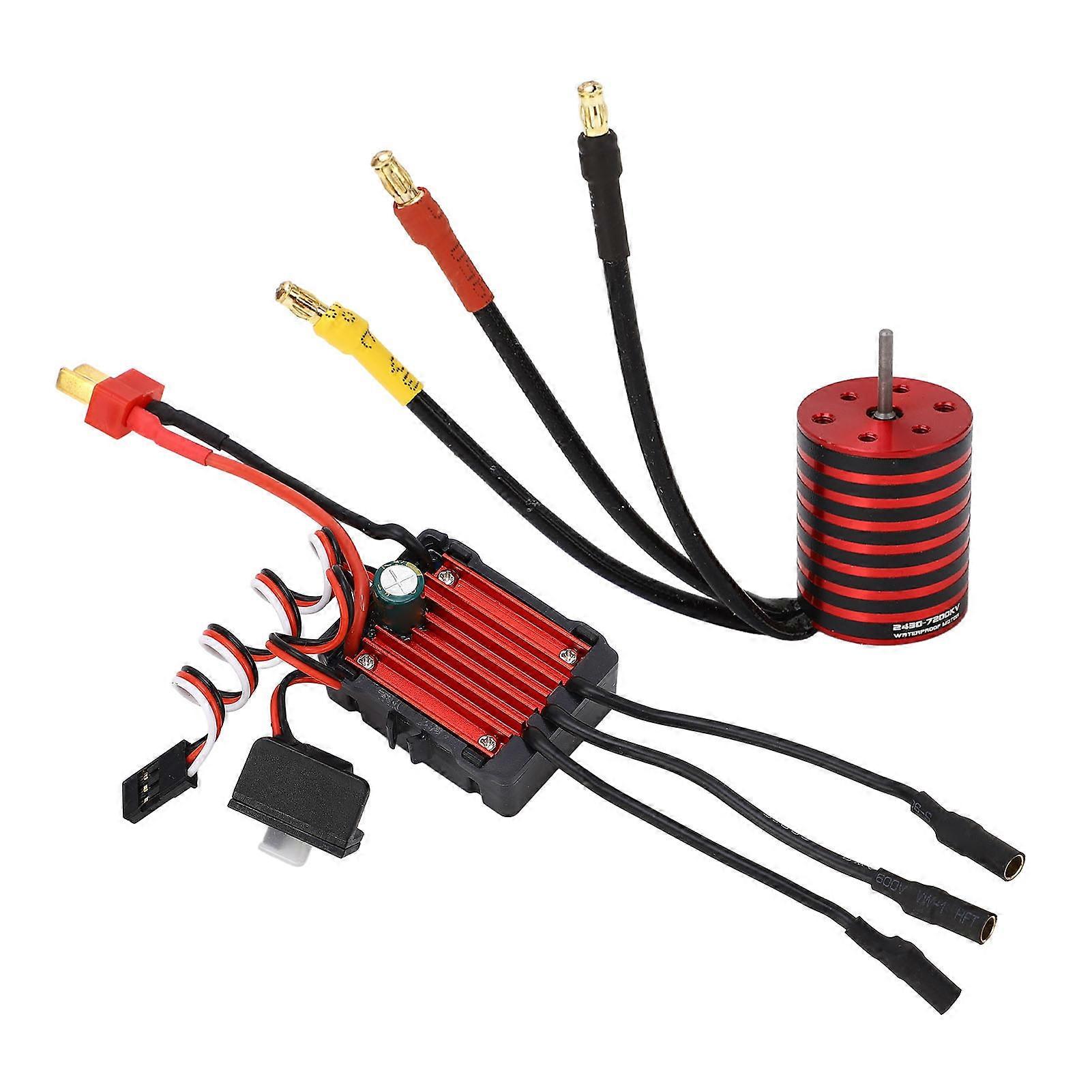 GTSKYTENRC 2430 RC Brushless Motor 25A ESC Kit Sensorless Brushless Motor for 1/16 1/18RC Remote Control Vehicle 7200KV