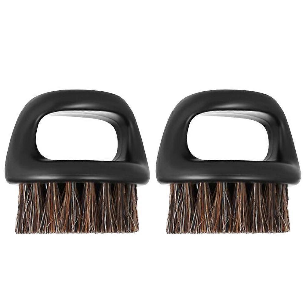 Shaving Brush Ergonomic Design Black ABS Handle 2Pack