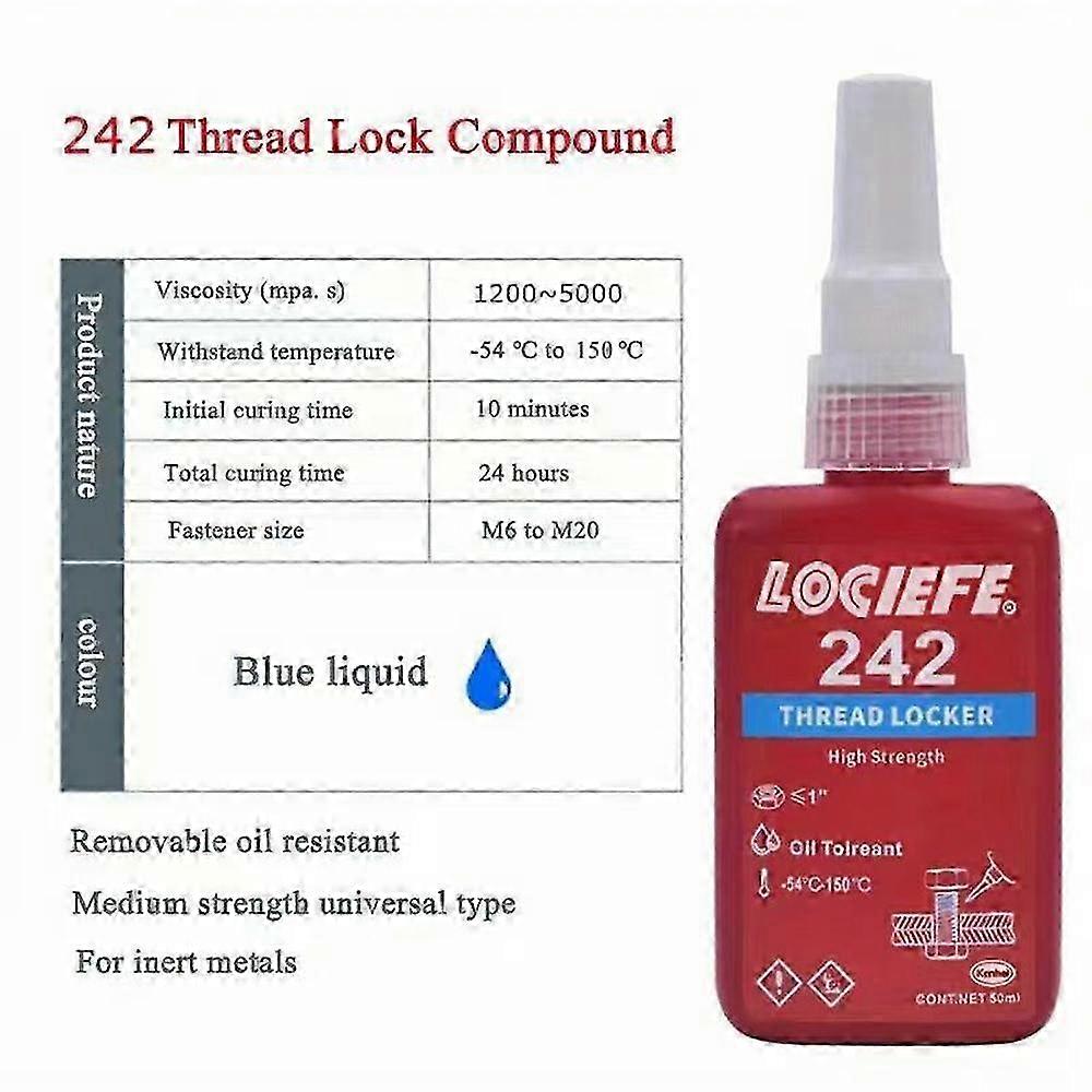 50ml Threadlocker 222 242 243 263 271 272 290 Screw Glue Quickly Cured Thread Locking Agent Anaerobi