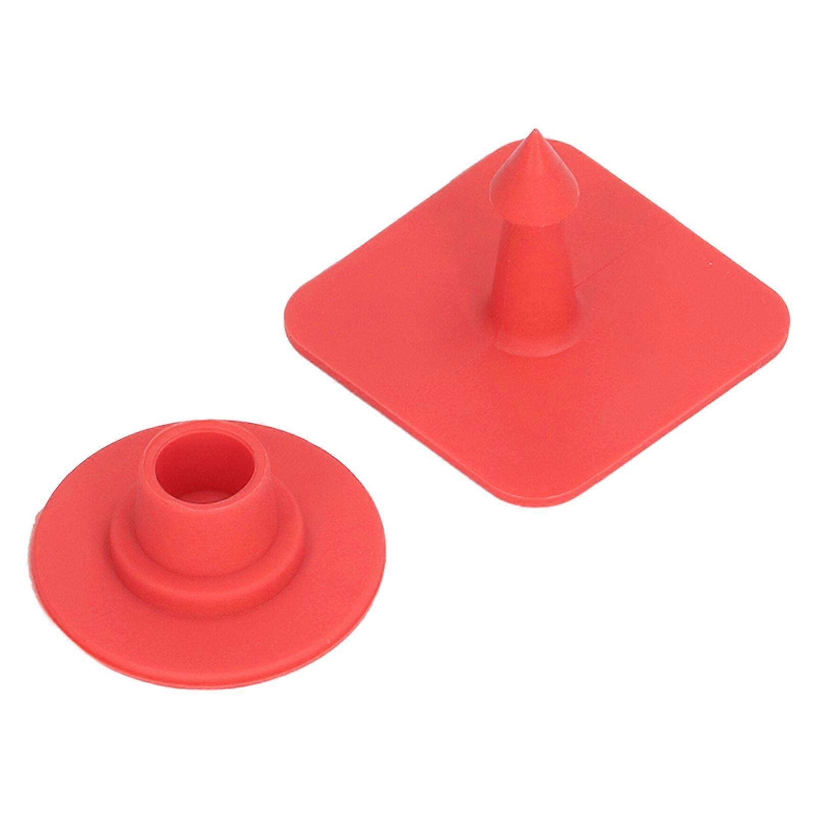 100 Pcs Blank Ear Tags Square Livestock Animal Identification Cattle Earring Marker for Pigs Red