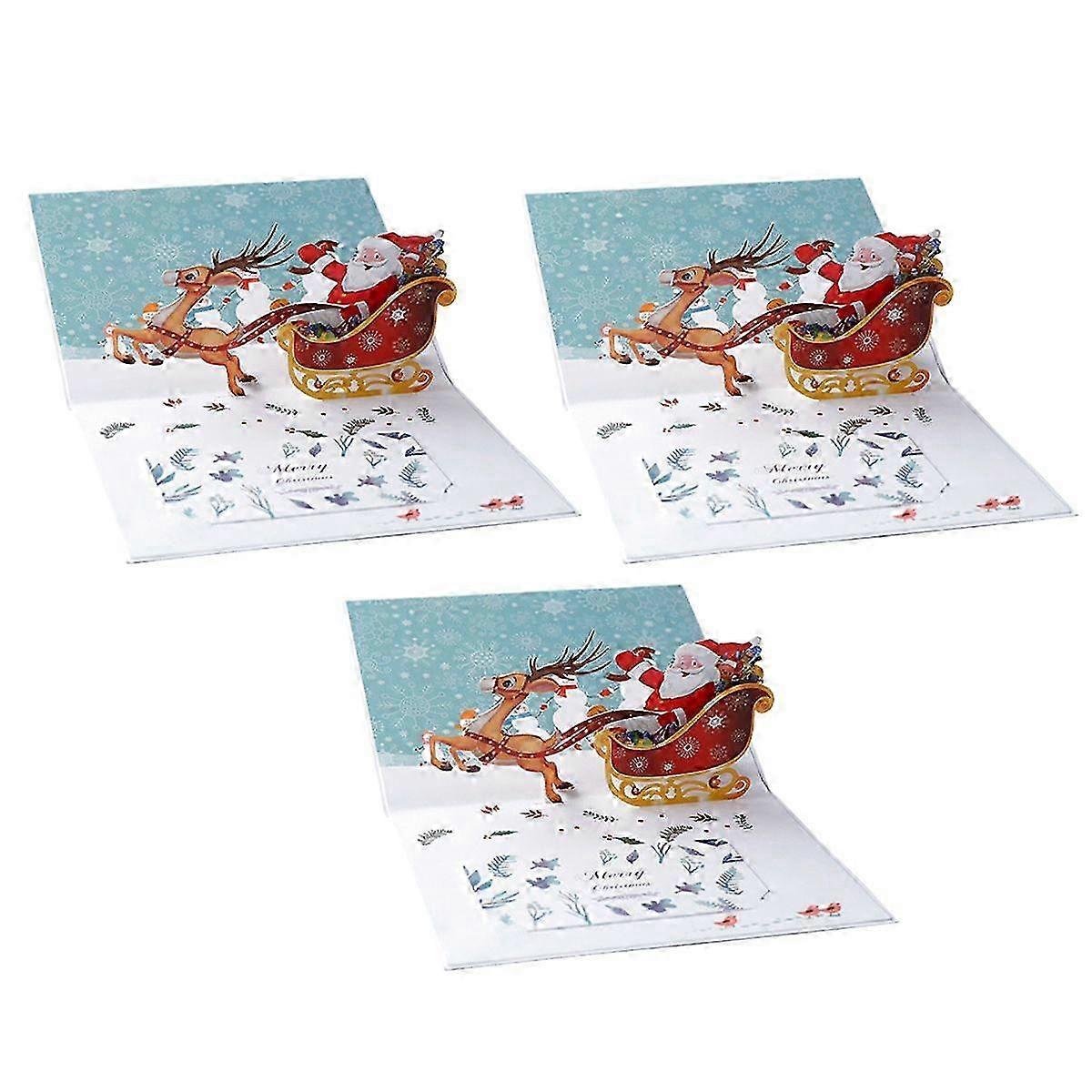 3pcs Creative 3D Stereoscopic Greeting Cards Gift Set