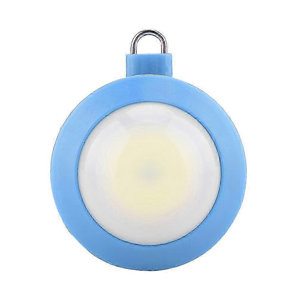 Bright Mini Round LED Camping Light with Hook for Outdoor Use (Blue)