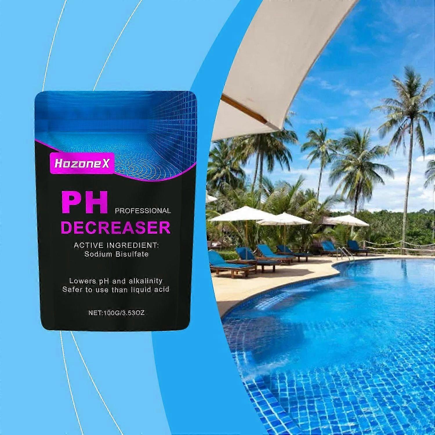 pH Down for Pools - 5lb - Sodium Bisulfate pH Decreaser for Pool & Alkalinity Decreaser - Easy Dissolving Dry Acid Pool Chemicals - 100g