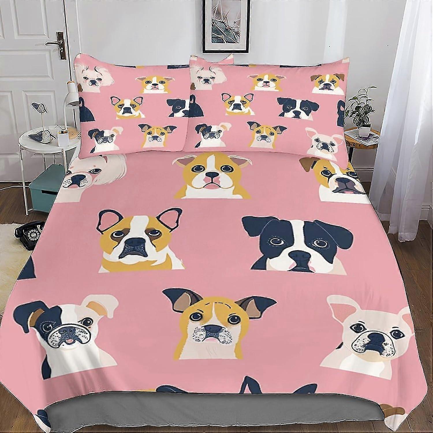 Animal 3D Printed Quilt Cover Bedding Set with Microfiber and Hidden Zipper Closure, Includes Pillowcases for Kids