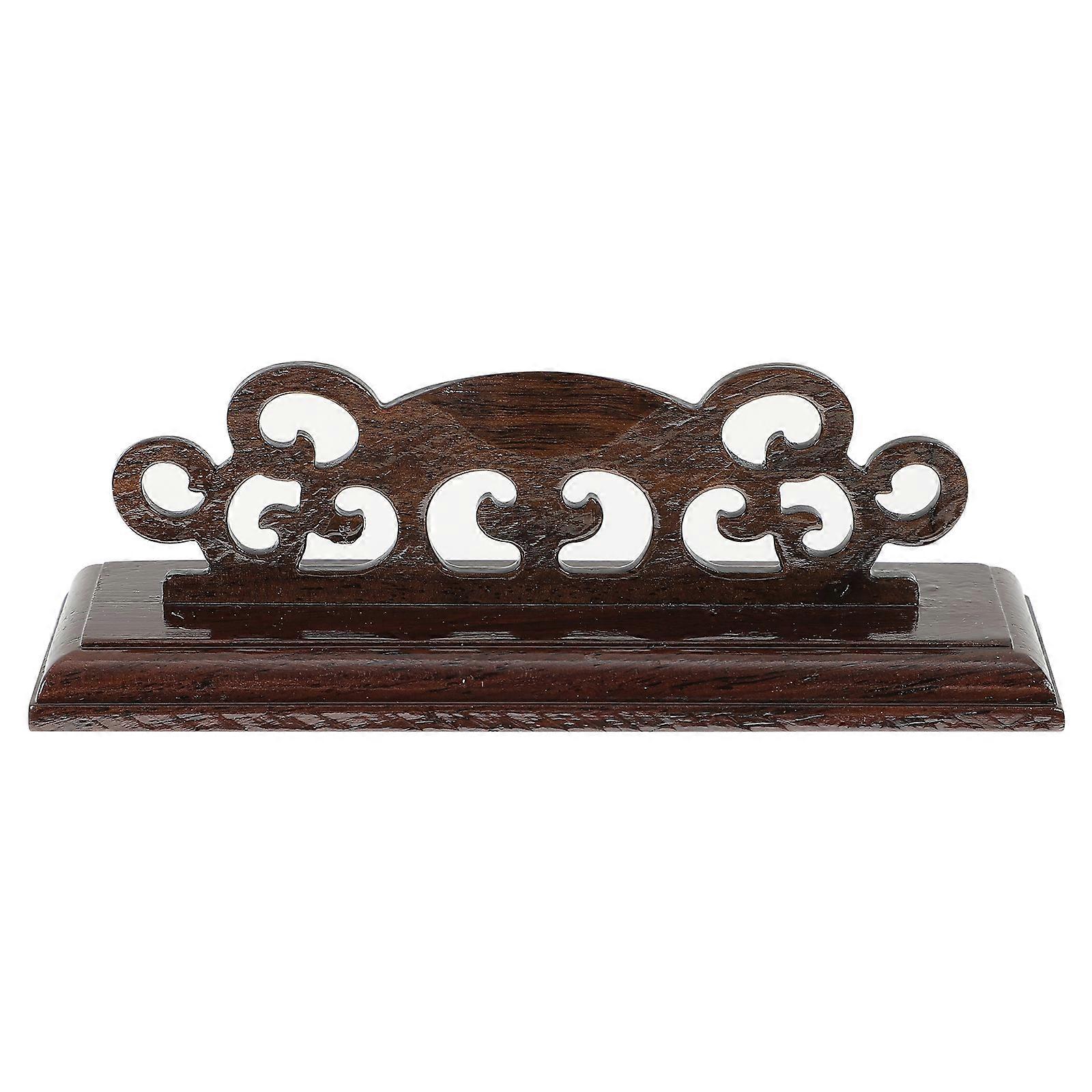 Wooden Fan Holder Stand with Smooth Solid Wood Surface and Decorative Round Base for Folding Fans, Suitable for Home, Party, and Wedding Display