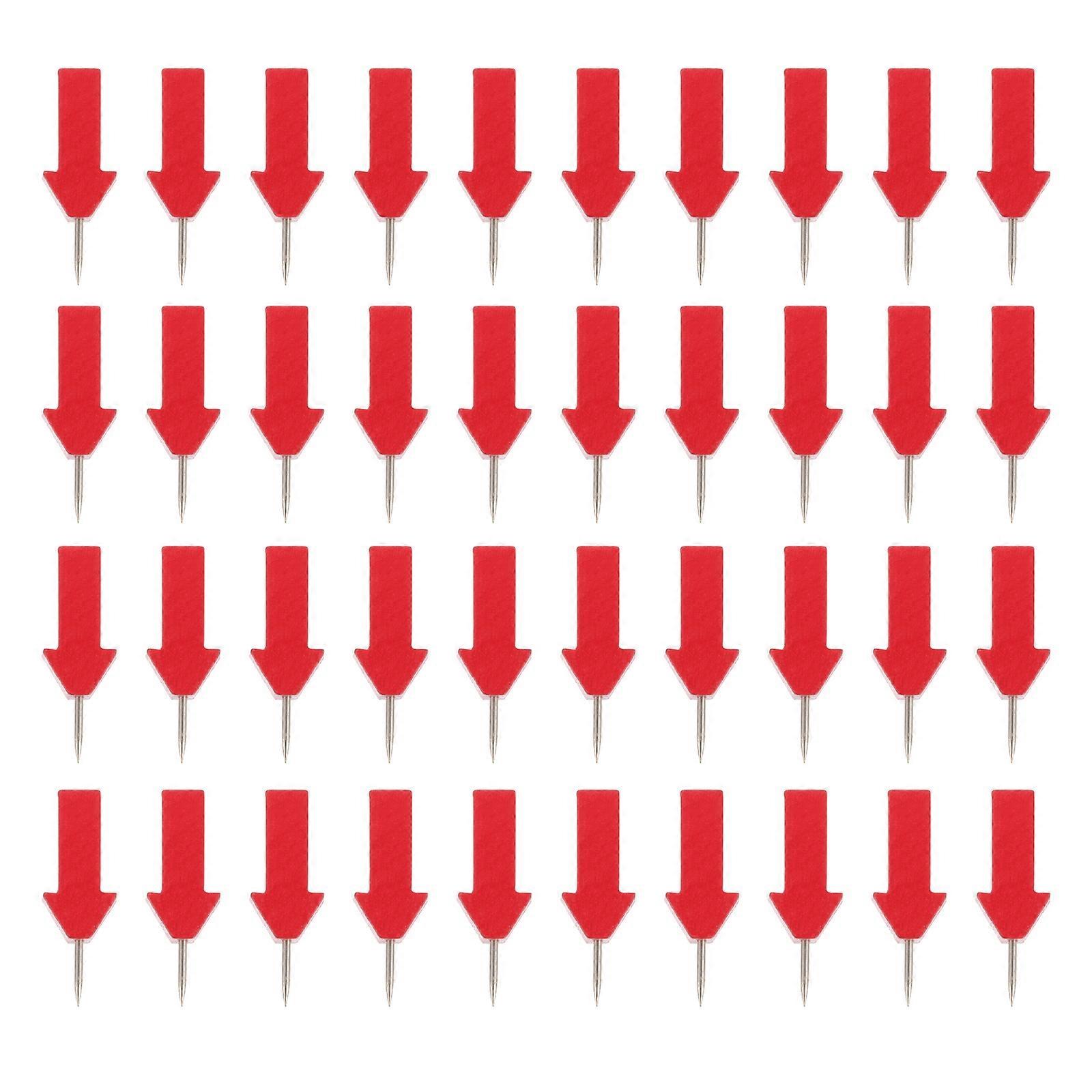 Red Wooden Pushpins for Home Office and Classroom Organization 50 Count Iron Push Pin Set
