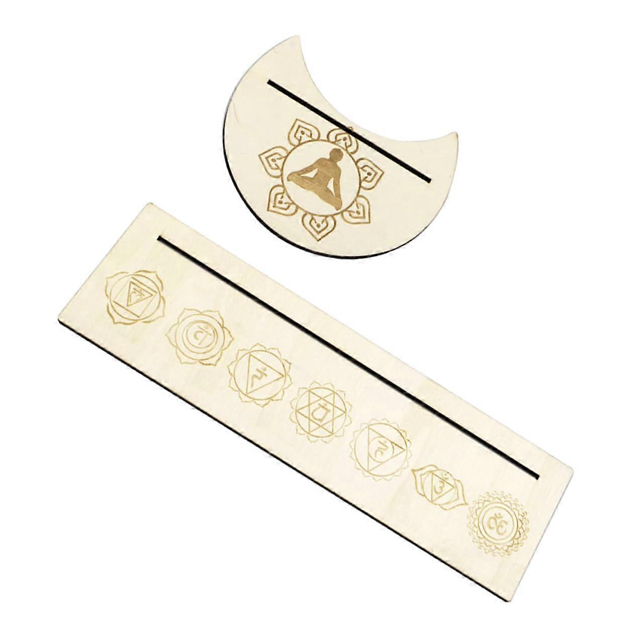 1Satz Wooden Tarot Card Stand with Moon and Rectangle Design for Tarot Altar, Durable Mystical Decoration Accessory