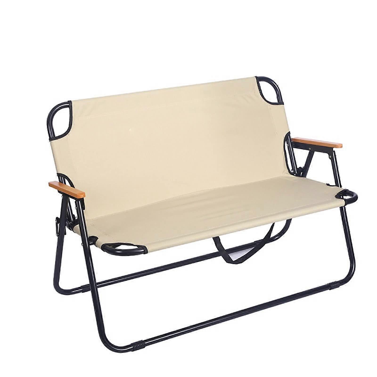 Portable Folding Camping Chair for Two, Double Outdoor Camp Chair with Backrest, Foldable Relaxing Chair for 2 People.