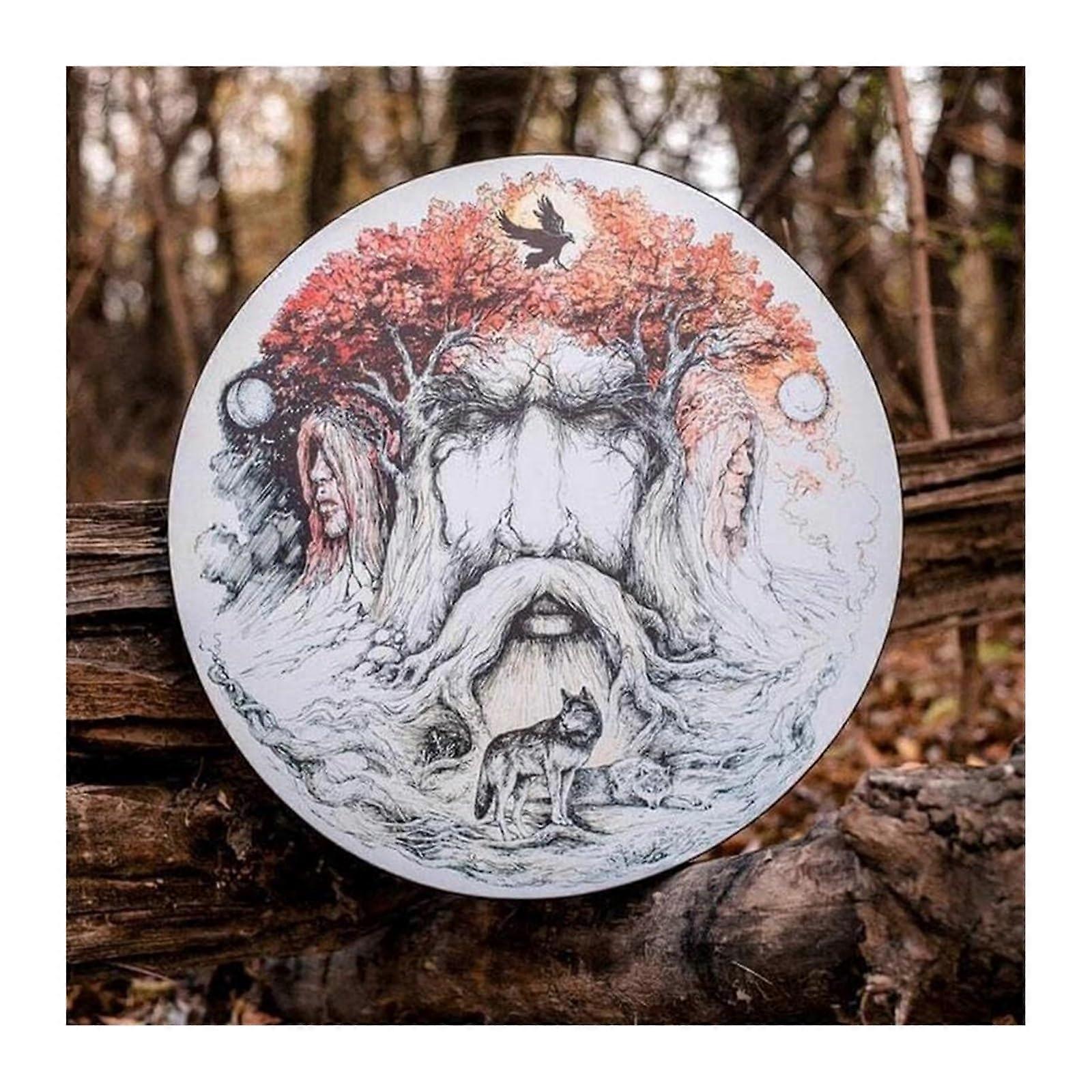 Shaman Drum, Creative 10 Inch Drum, Shaman Drum, Round Therapy Drum for Relaxing, Drum for Adults, Percussion, Essential Drum