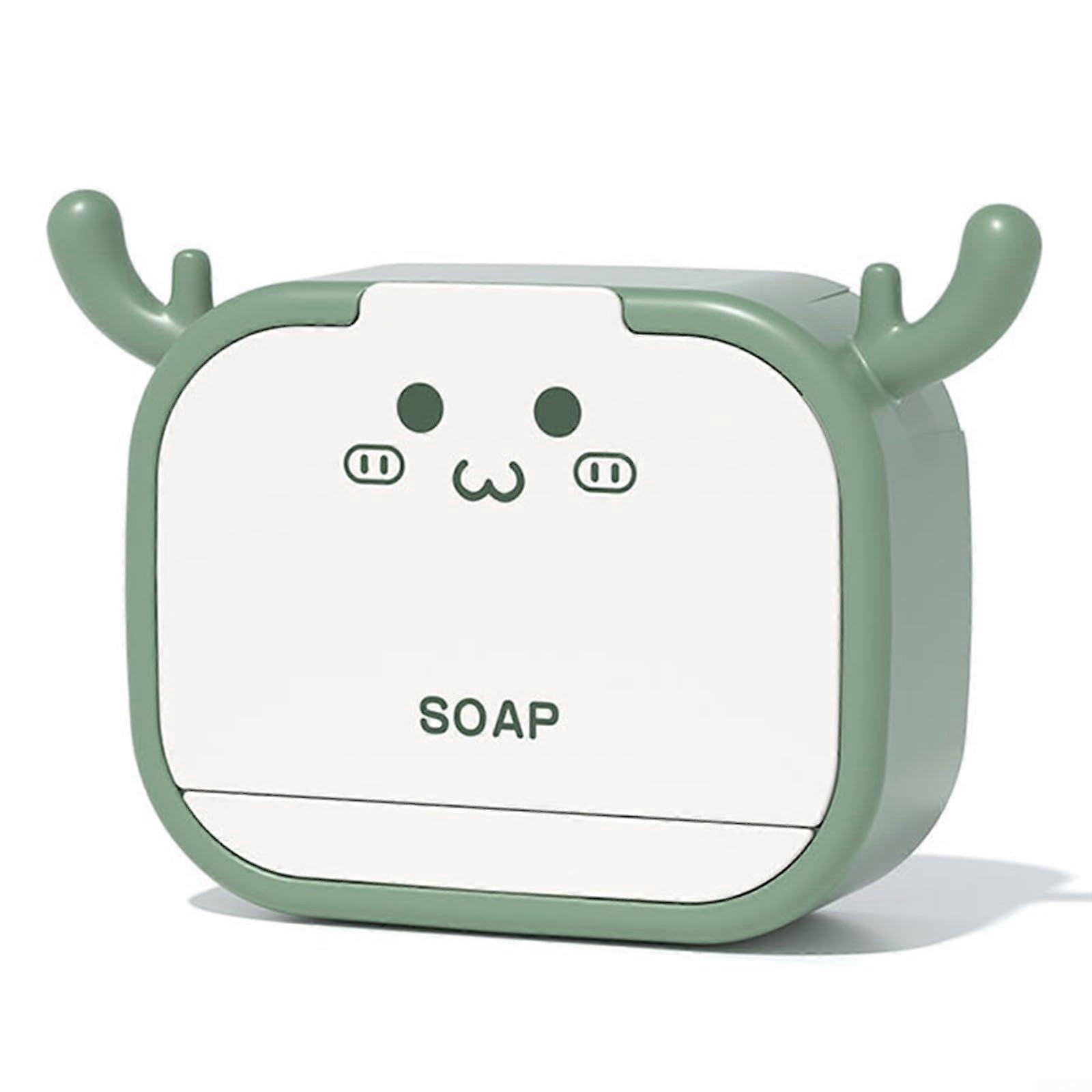 Stylish Wall Mounted Soap Dish for Organizing Bathroom Essentials in Small Spaces (Single Green)