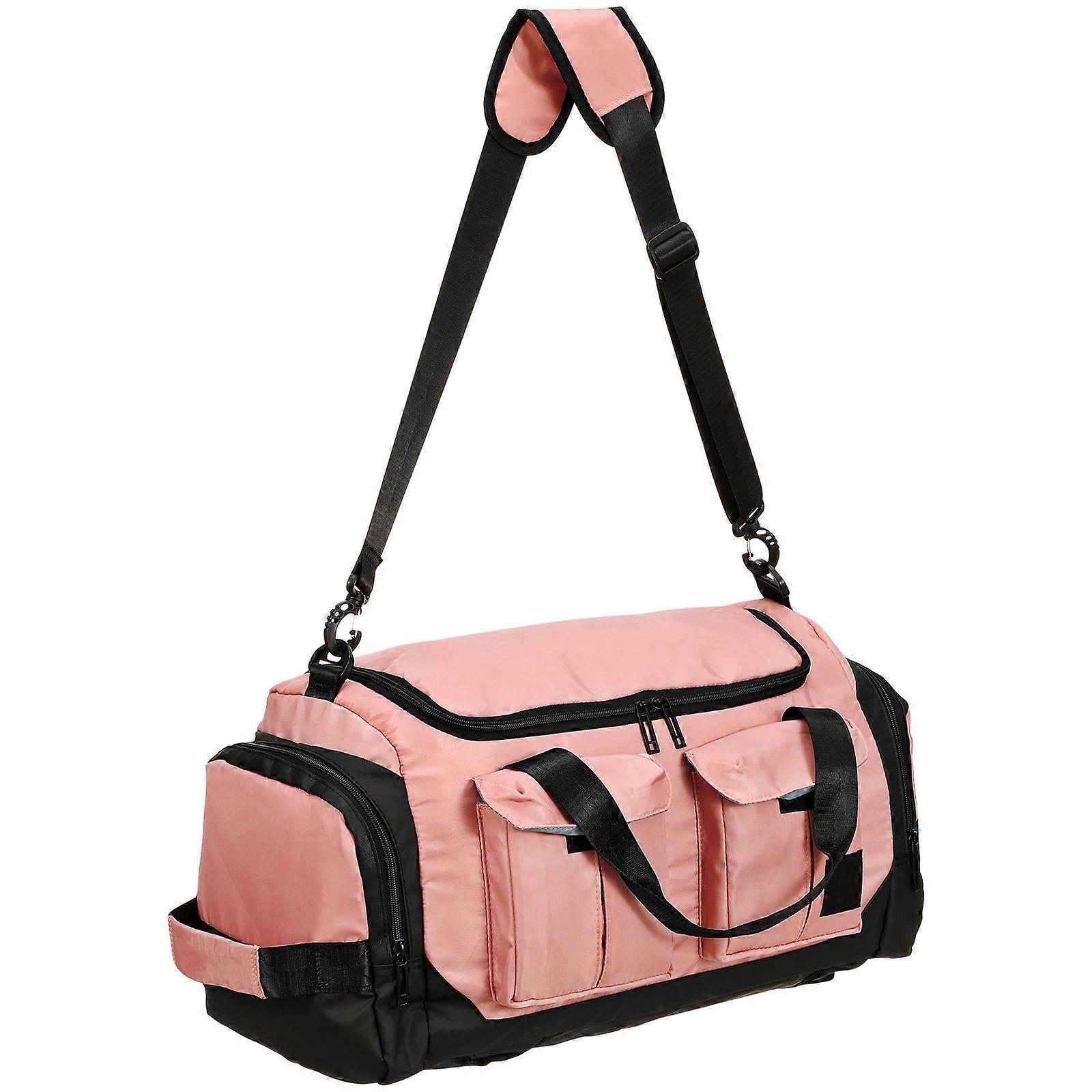 Spacious Travel Gym Bag with Dry Wet Compartment, Padded Strap, Unisex Design for Workouts & Weekend Trips