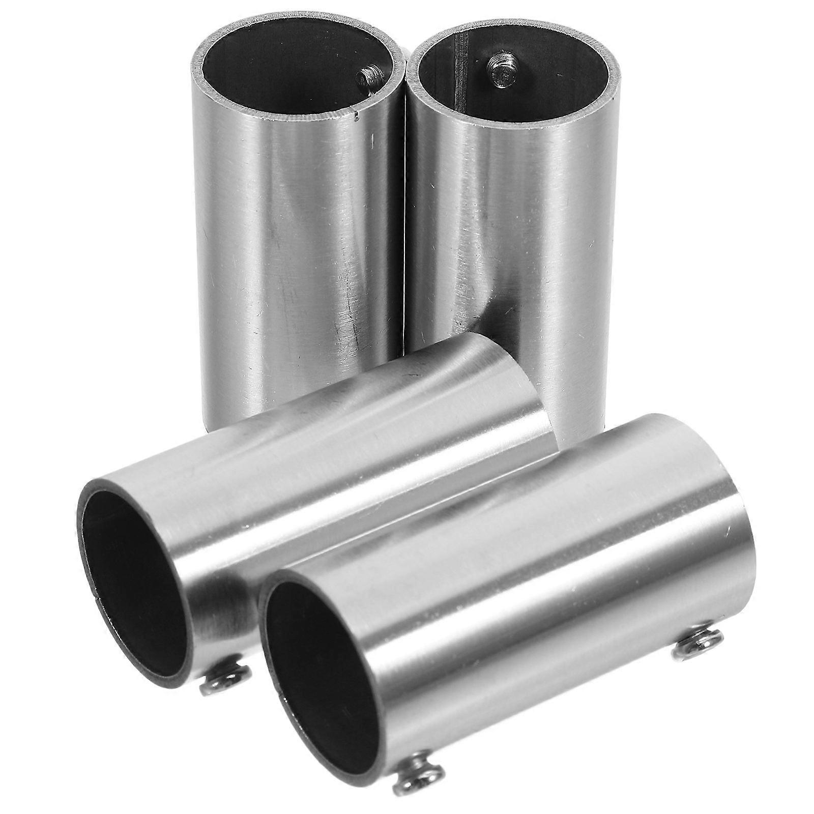 4pcs Stainless Steel Handrail Tube Connectors for Easy Installation, Straight Pipe Connection, Versatile Design, Precision Machined for Durable