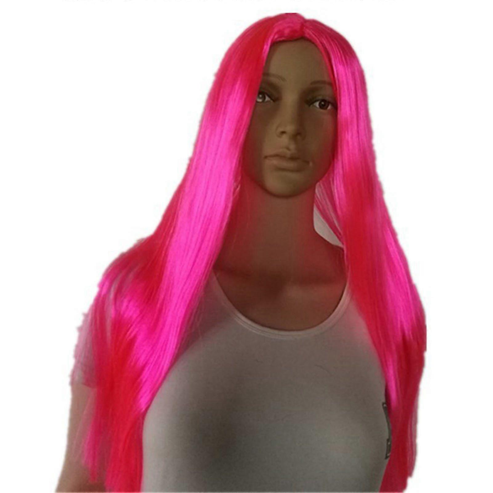 Peluca Coplay Roja Larga Recta De Moda