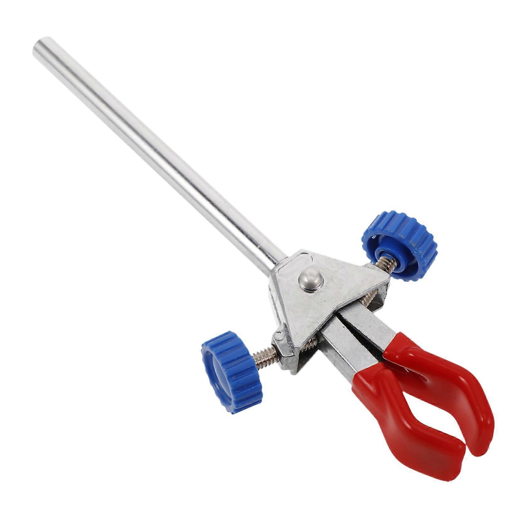 Double Adjustable Lab Clamp from Universal Accessories with Robust Design for Chemical Applications Experiments Red
