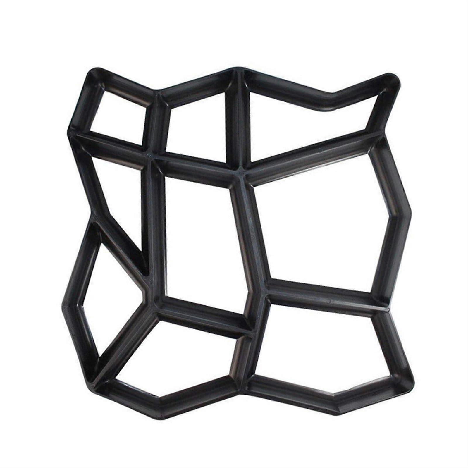 Pflastersteinform Path Maker Reusable Black Concrete Paver Mold for Garden Walkway DIY 57cm Design