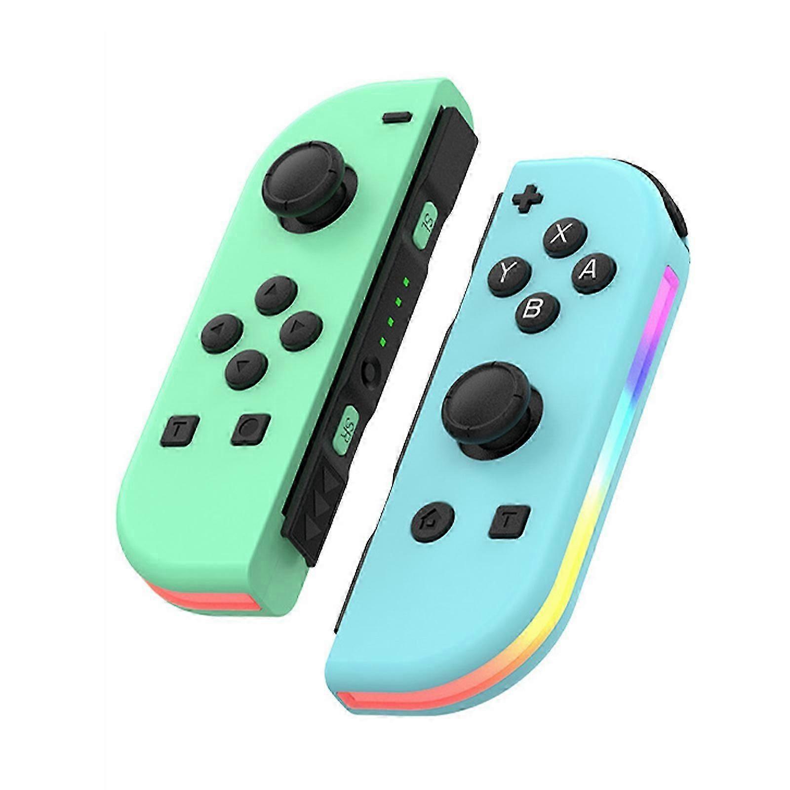 Controller til switch, erstatning for switch-controllere med RGB-lys, højre og venstre trådløs controller, dobbelt vibration, vækning, bevægelseskontrol
