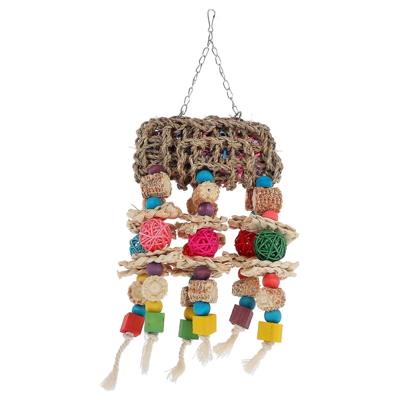Durable Parrot Chew Toy for Cage Enrichment – Creative Bird Plaything for Parakeets, Cockatiels, and Budgies – Multifunctional Activity & Foraging