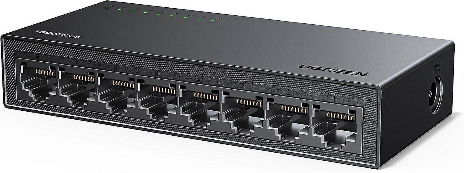 Ethernet Switch, 8 Port Gigabit Ethernet Splitter, Plug & Play, Wall Mount & Desktop Network Switch Hub, Unmanaged, Compa