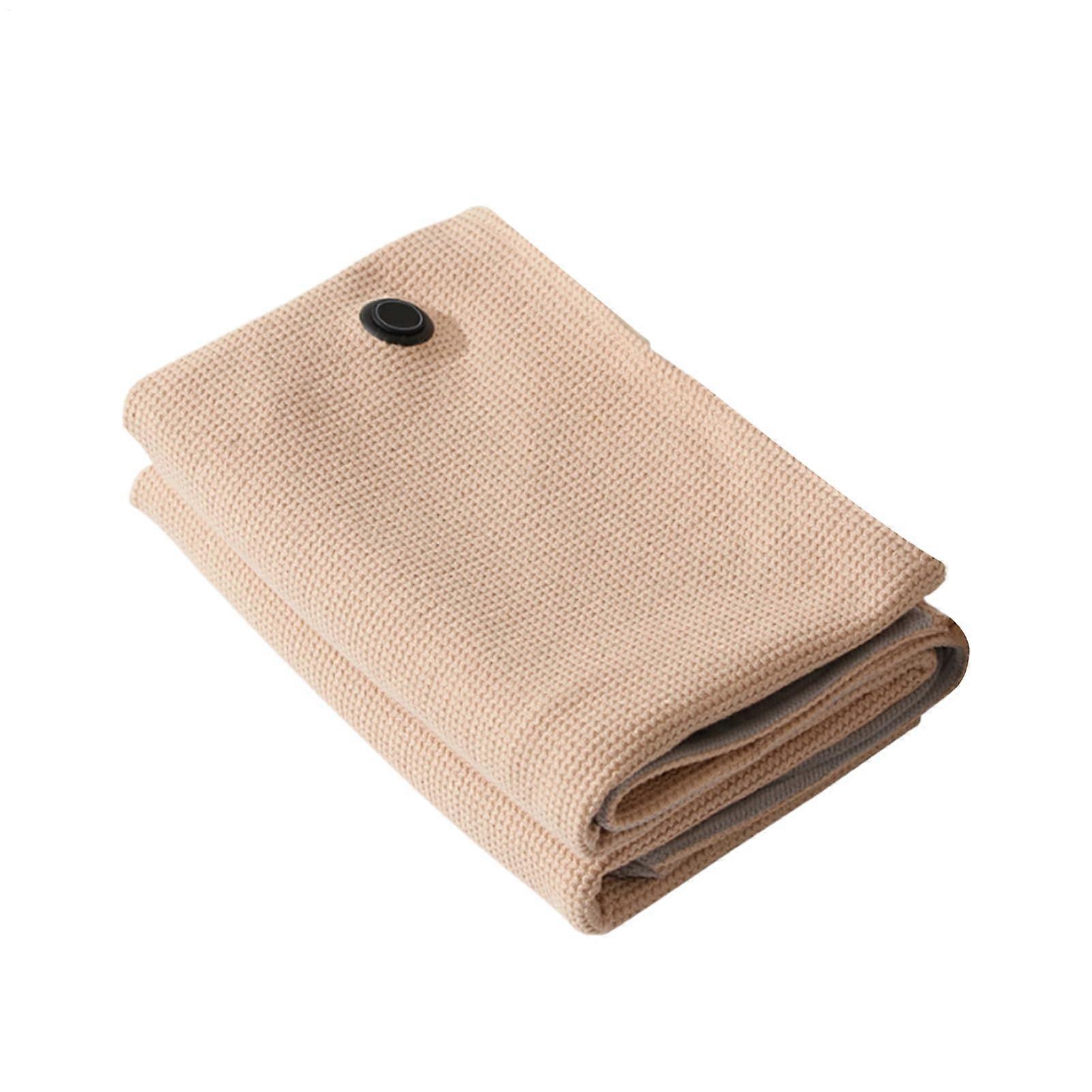 Portable Heated Throw Blanket - Soft Electric Heating Blanket for Travel | Skin-Safe Apricot Color, Compact Design