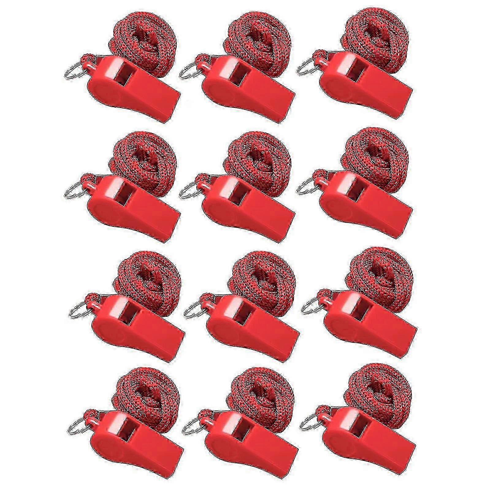 12 pz fischietti sportivi colorati con cordini - Fischietti per arbitri ad alto decibel per allenatori e uso portatile compatto