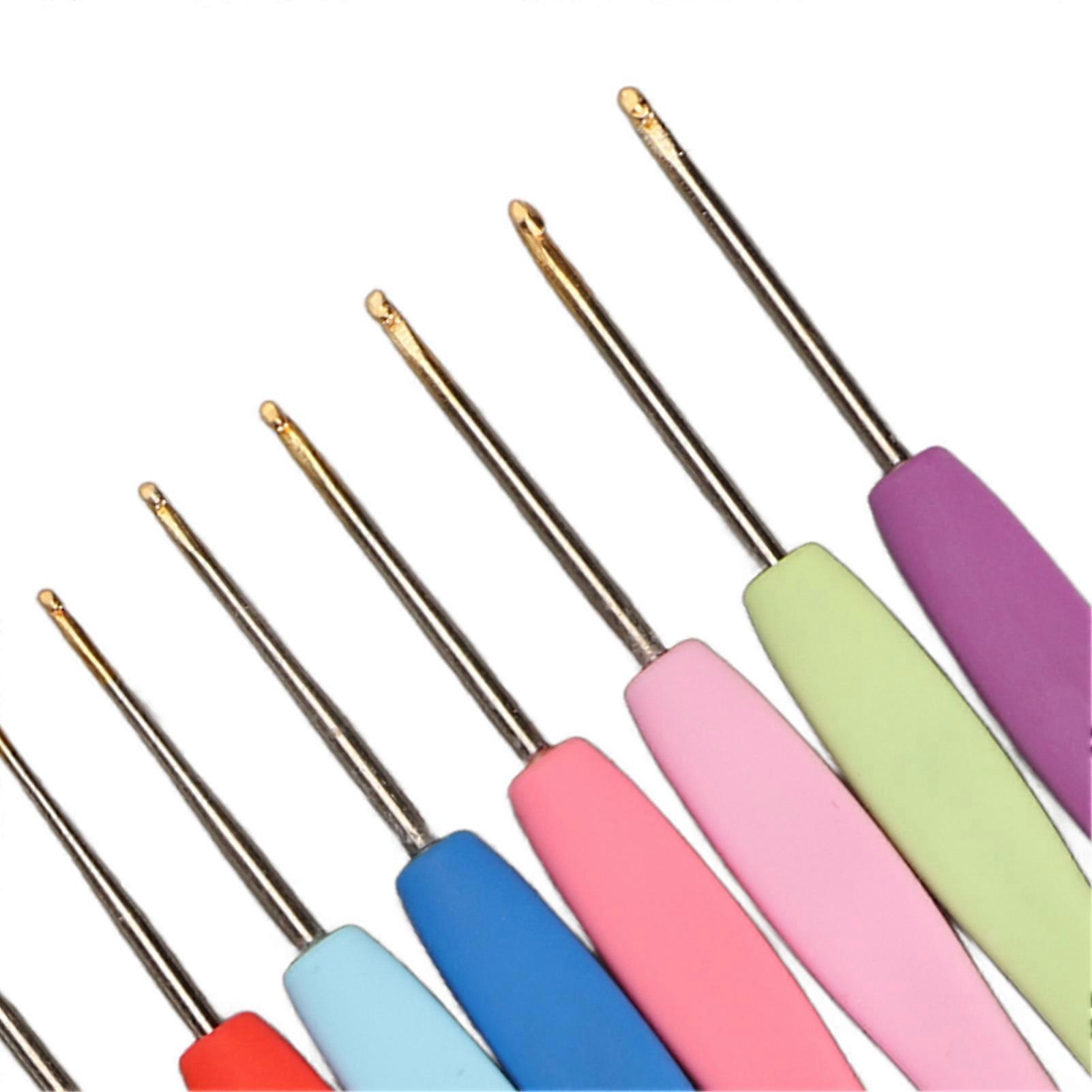 16PCS Crochet Hooks Set Ergonomic Craft Sanding Crochet Needles with Case DIY Hand Knitting Art Tools for Beginner