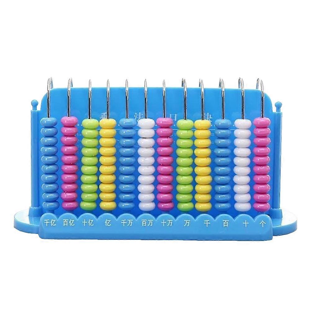 Rod Abacus Math Learning Tool Educational Counting Frame for Blue Plastic Bead Arithmetic to Enhance Calculation Skills and Cognitive Development