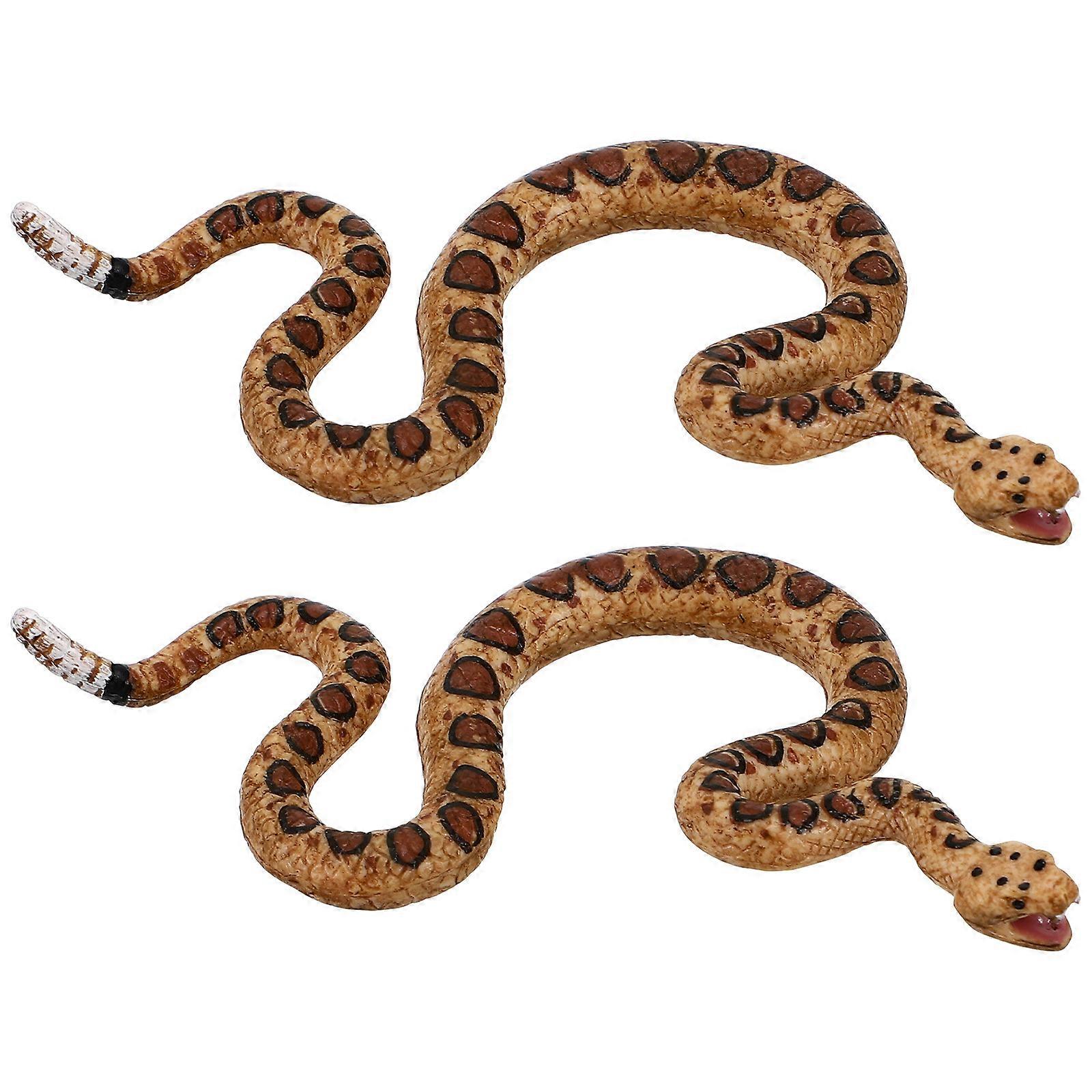 2pcs Rubber Snakes Realistic Rattlesnakes Toy Fake Rattlesnake Pranks For Adults For Practical Jokes To Keep Birds Away