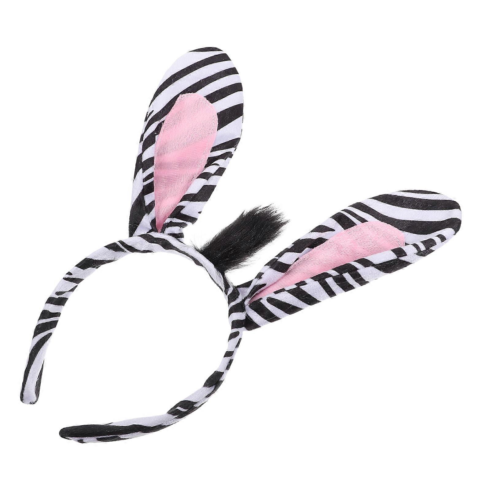 Animal Headband Costume Accessory Zebra Ears Multi Color 26.00X25.00X1.50cm Photo Prop Gift Option 1Set