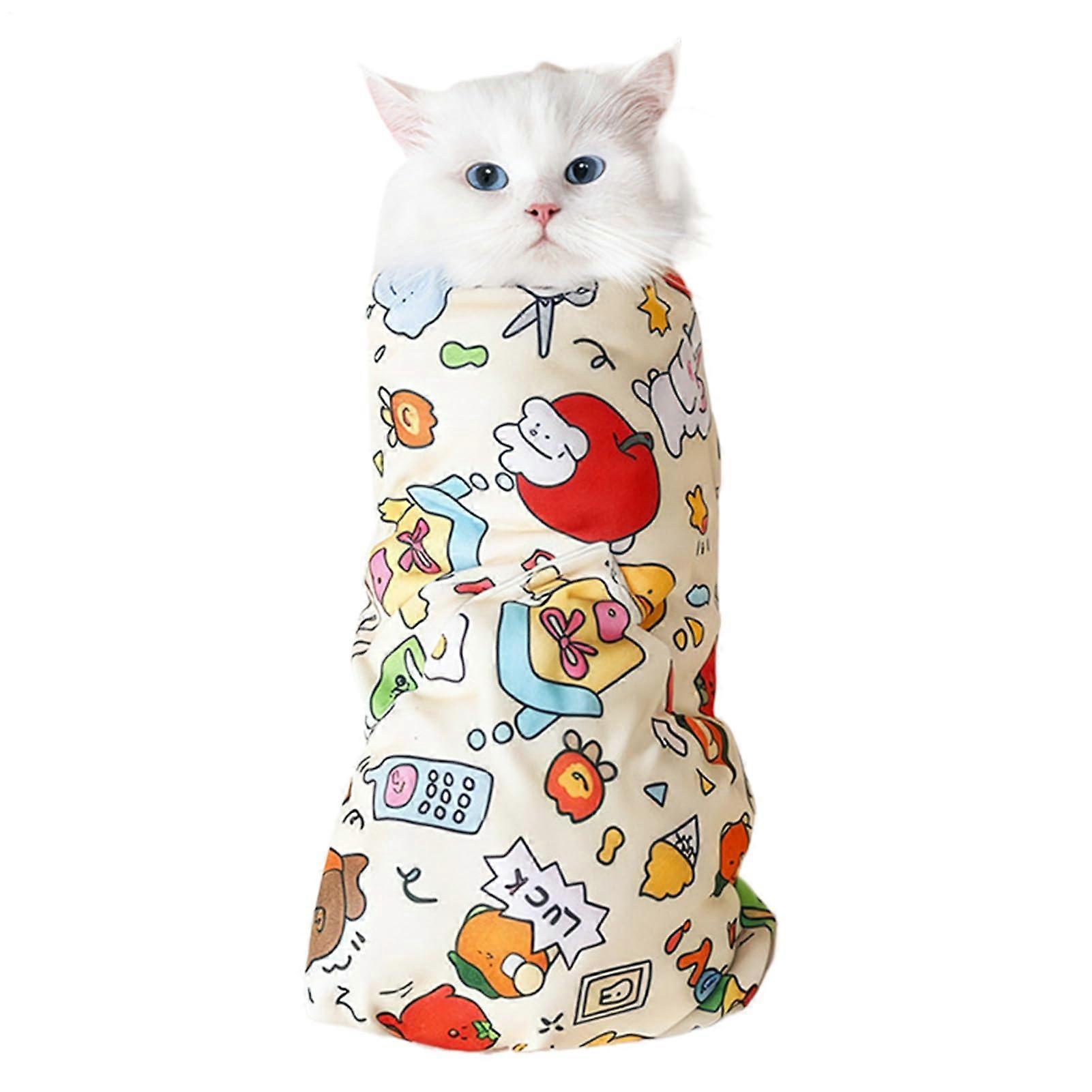 Cat Swaddle Blanket  Adjustable Cat Restraint Bag  Safe Pet Care Blanket 70×70cm