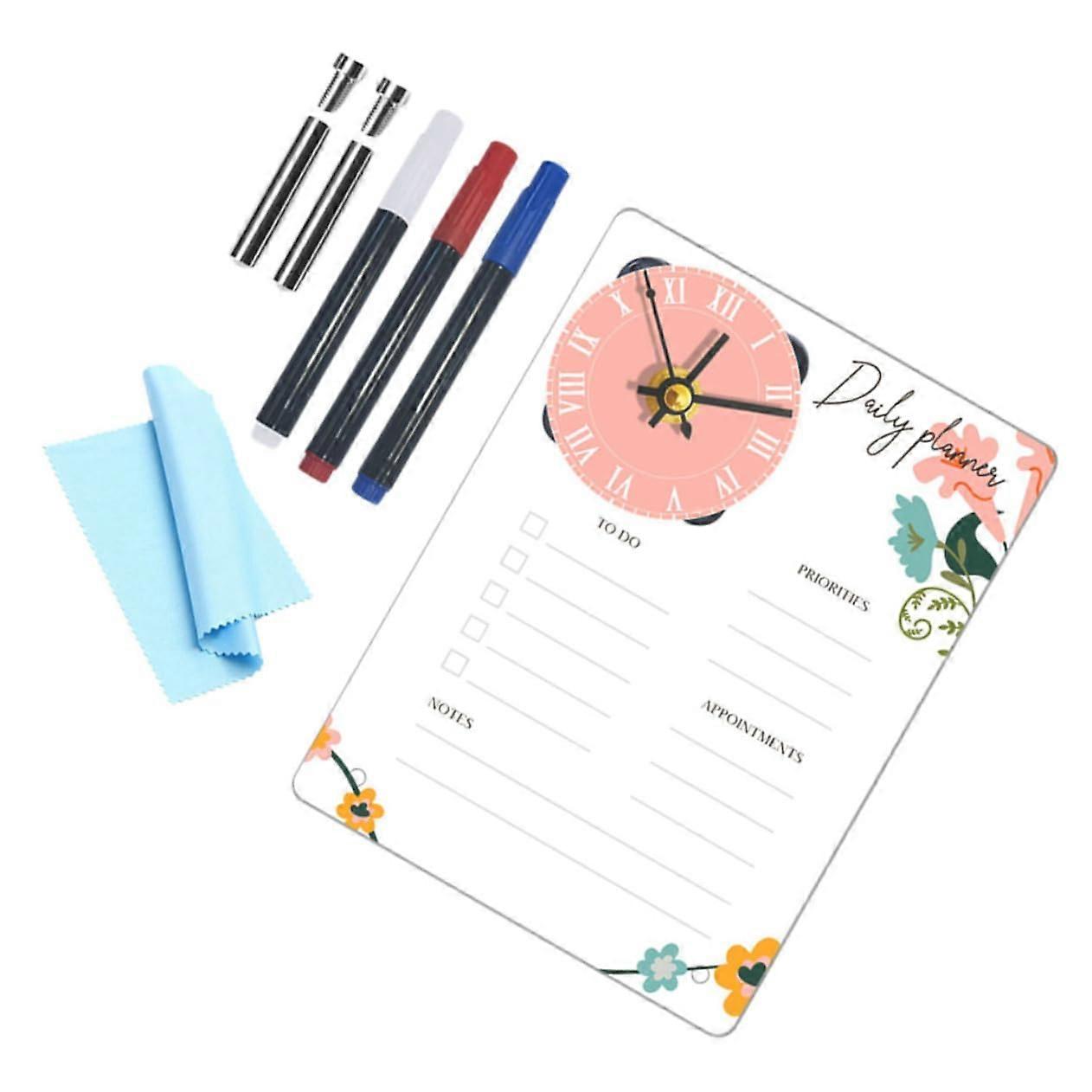 Desktop Notepad Writing Board with Pen Memo Message Board Desk Set Dry Wipe Acrylic