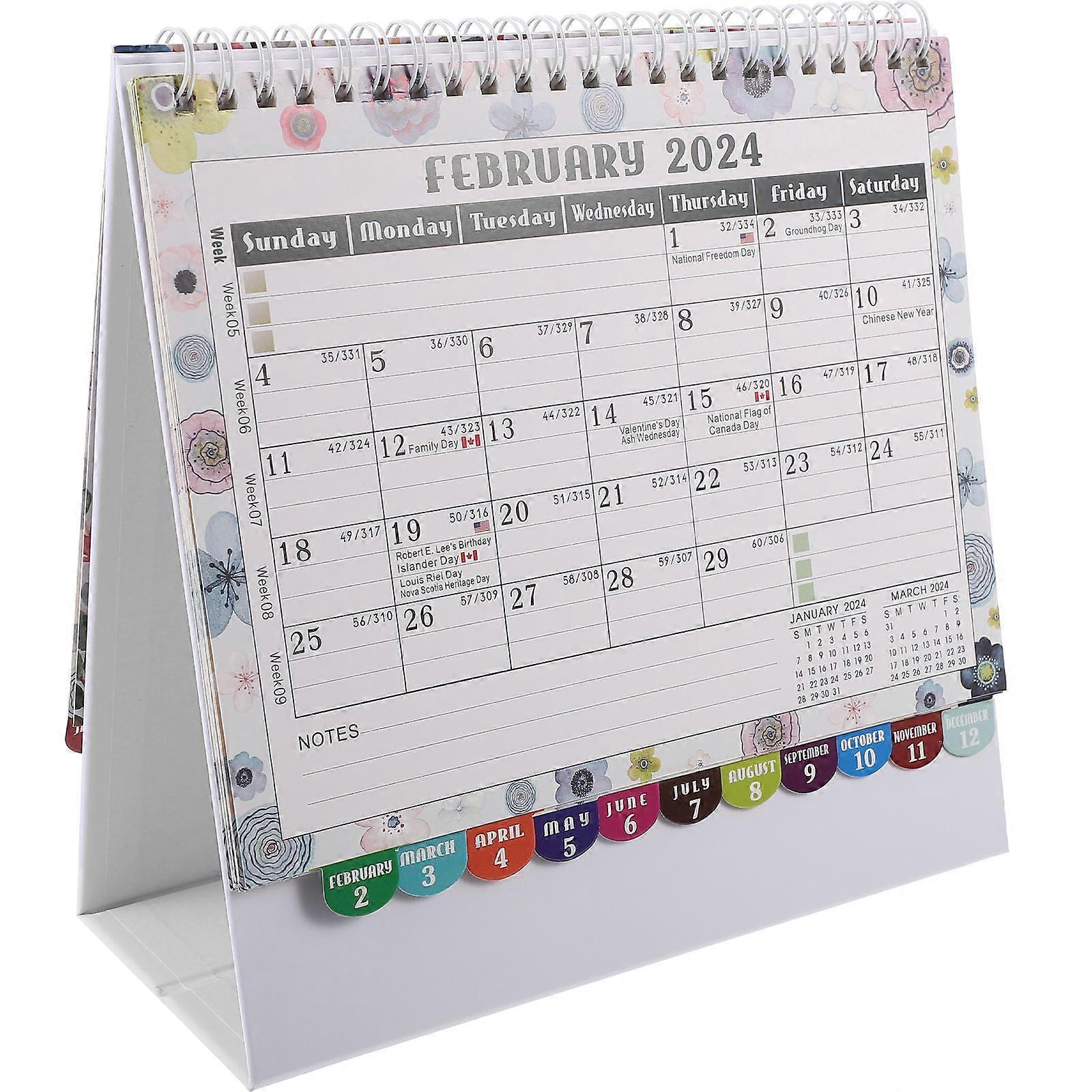 Holiday Tracking Office Desk Calendar Modern Styling Professional .50X20.50X8.00cm 1Set
