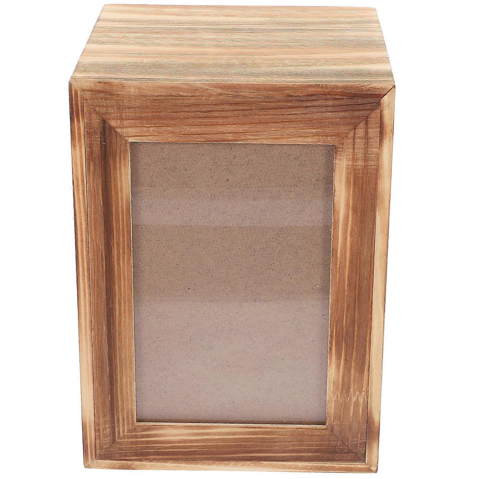 Chocolate Wooden Pet Urn for Ashes and Photos Durable Frame Design Suitable for Cats Dogs Small Size