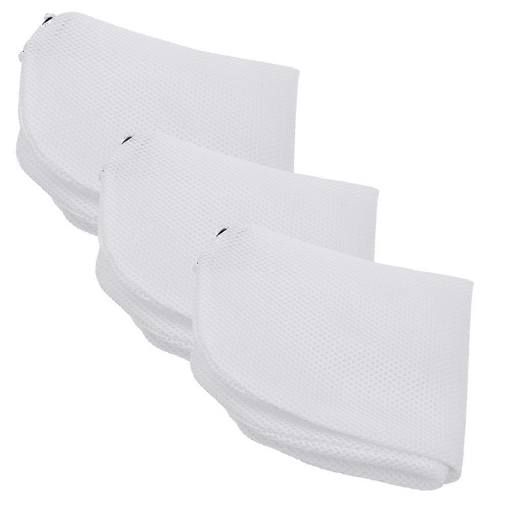 White Polyester Laundry Bag for Storage Protect Clothes from Damage Fine Mesh 3 Pcs