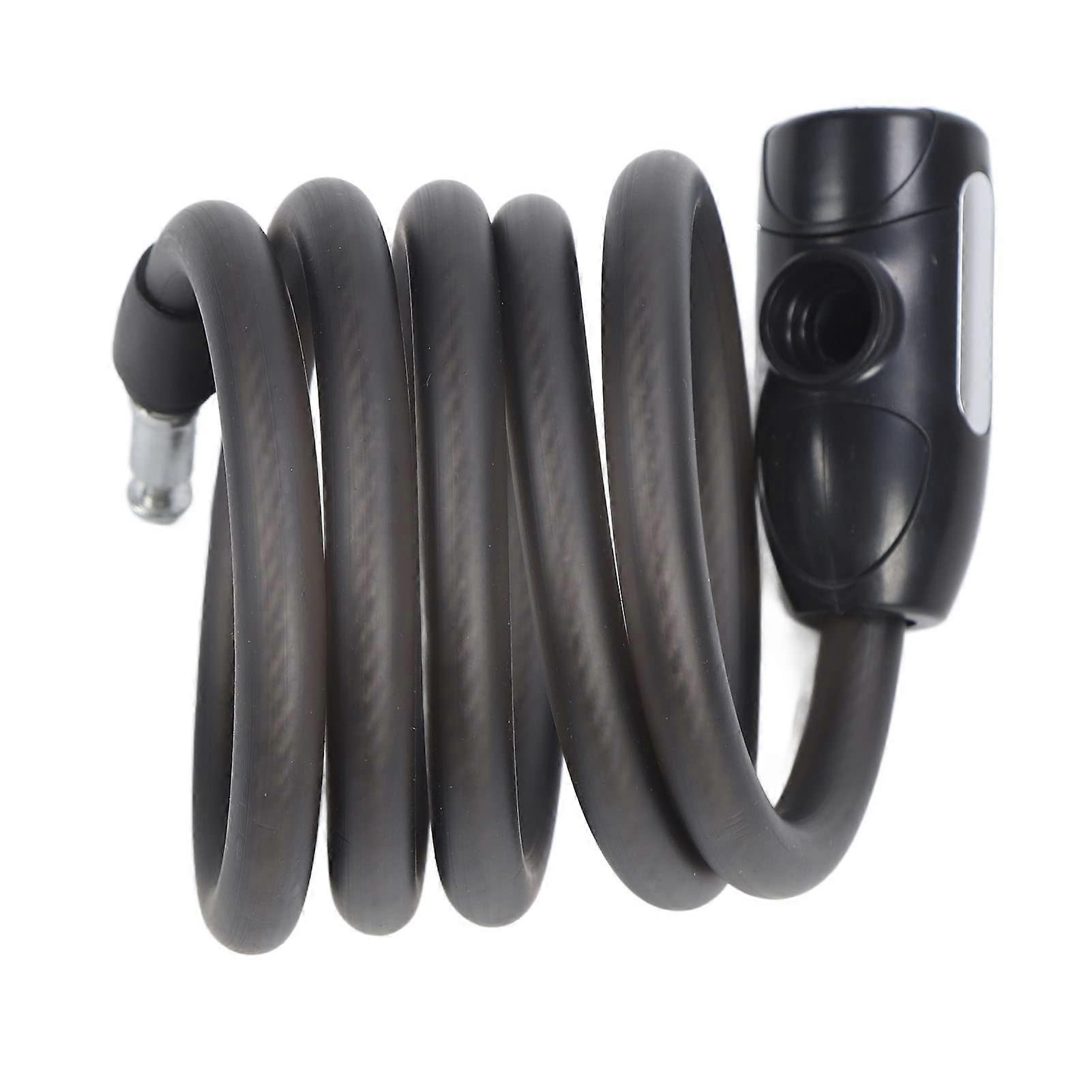 Bicycle Lock Cable 1.5m, Matte Black, PVC Material, Includes 2 Keys, Combination & Chain Lock Compatibility