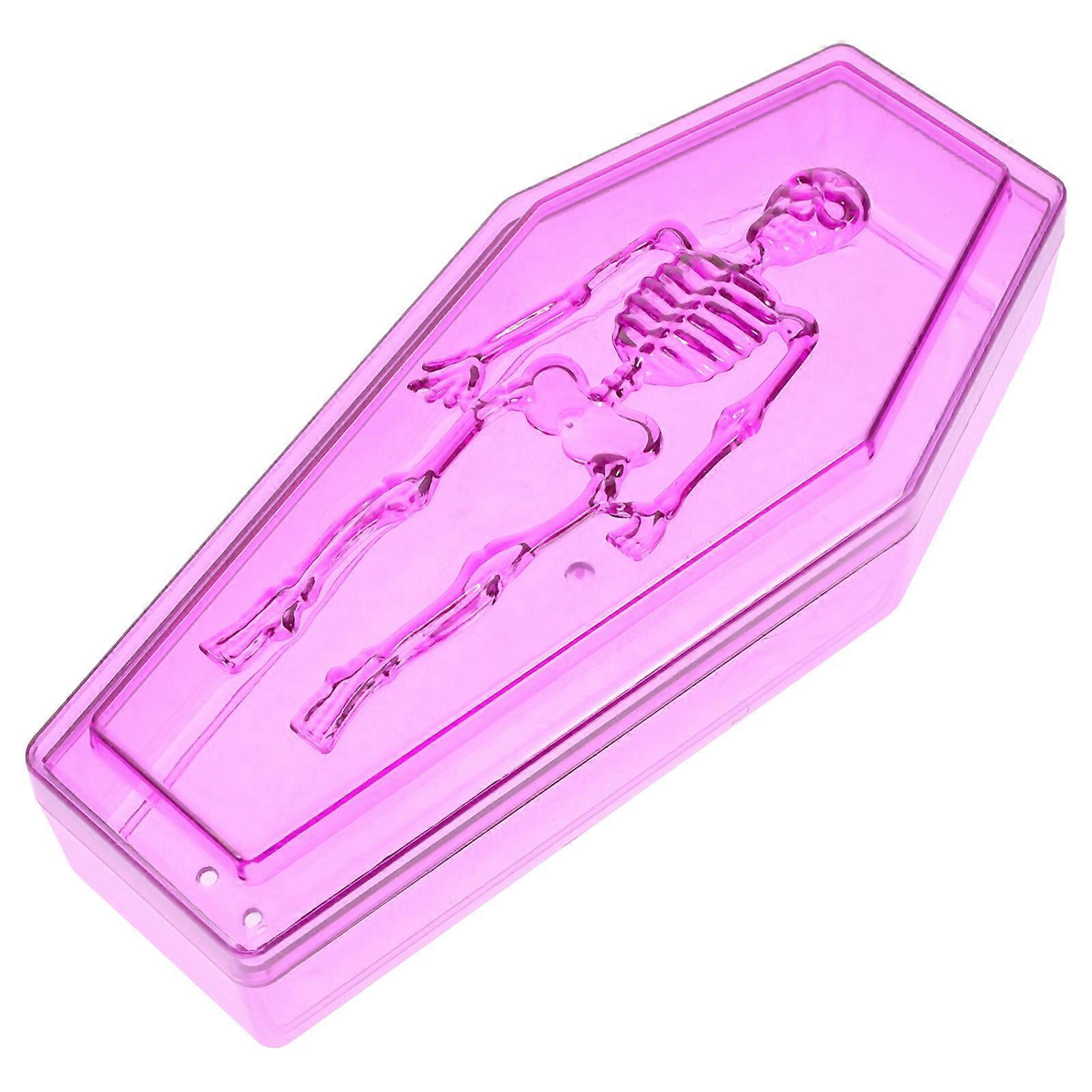 Halloween Decor Candy Box Coffin Shape Keepsake Organizer Violet Storage 1Pack
