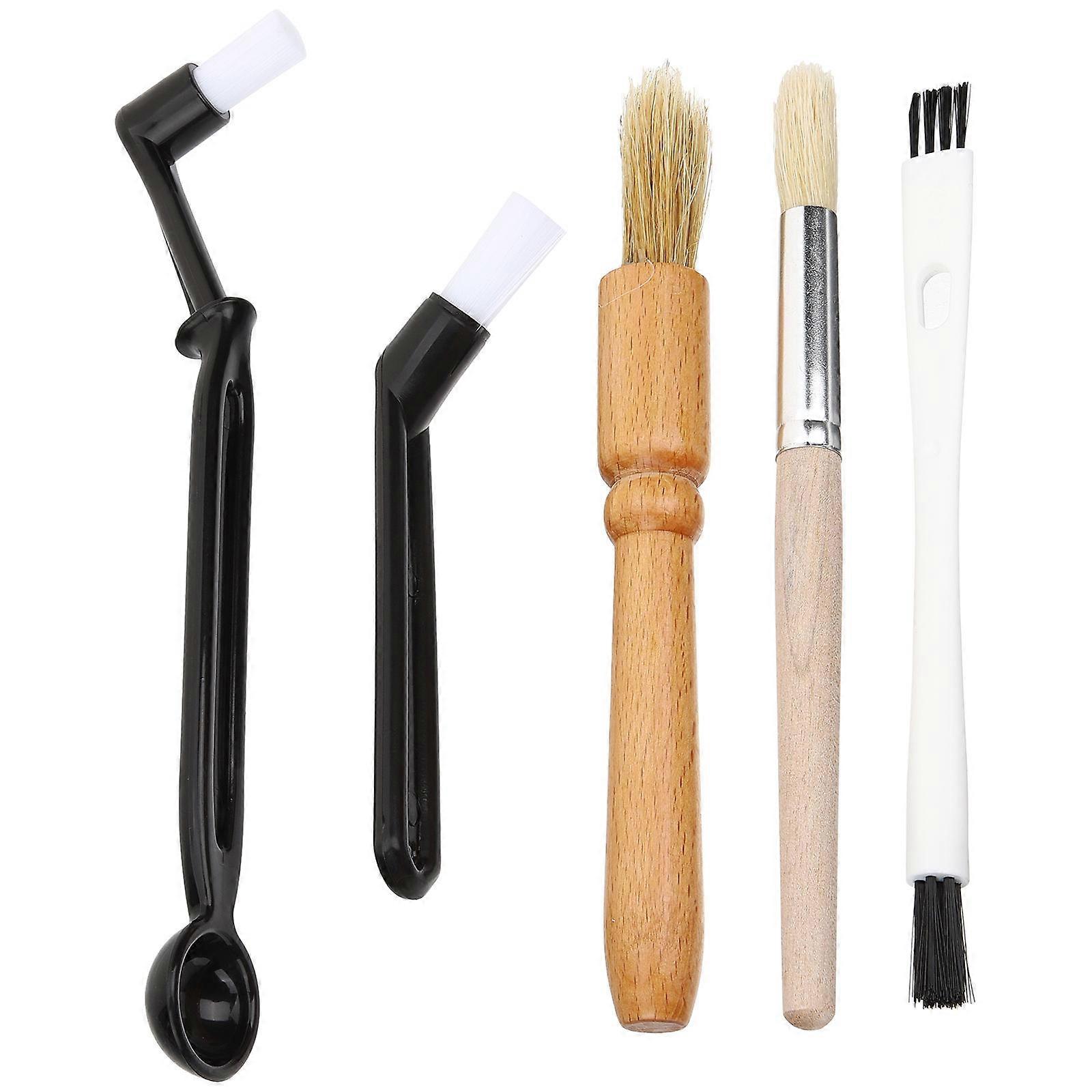 Coffee Machine Cleaning Brush with Wood and Nylon Bristles for Reaching Every Corner of Bottles and Machines