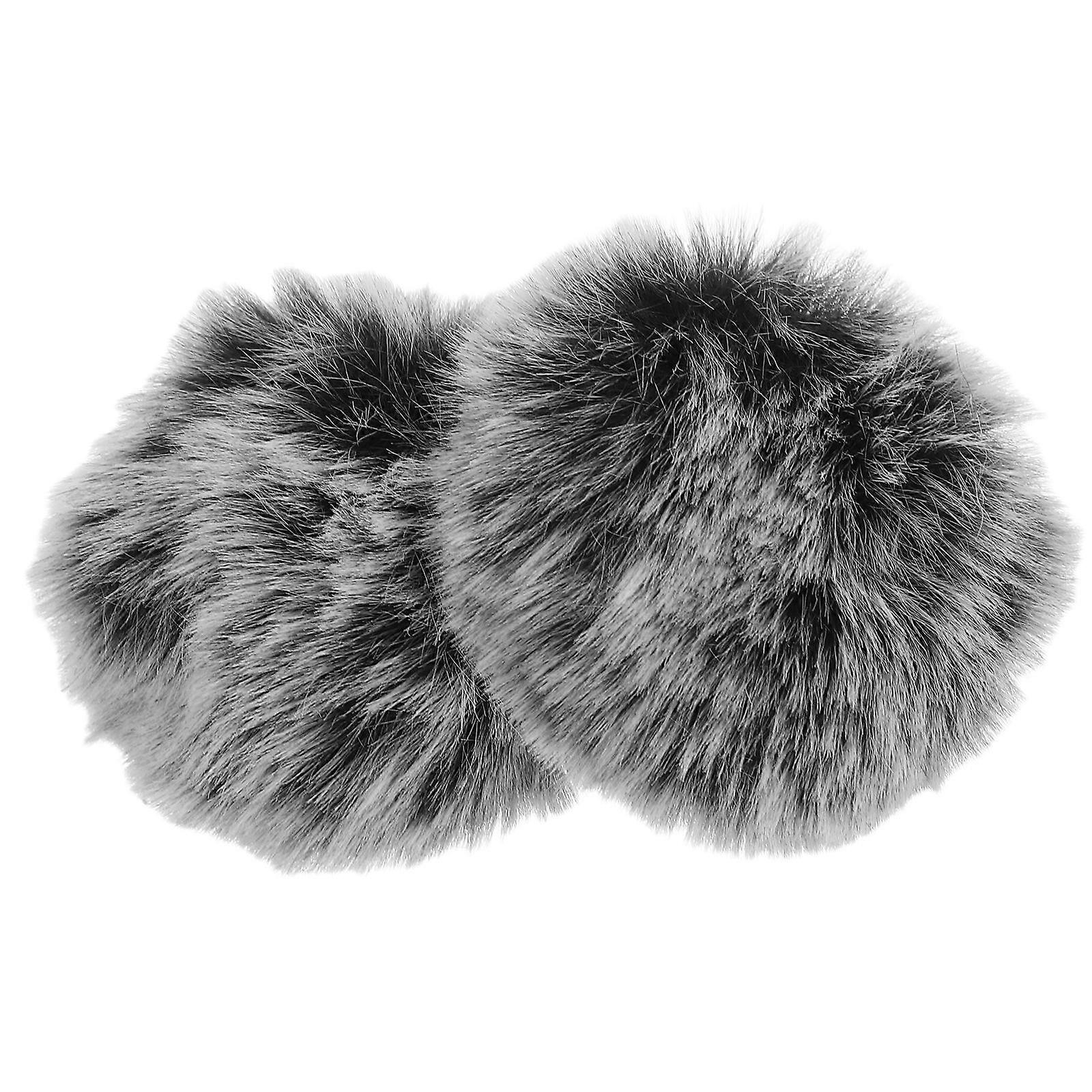 Windproof Microphone Wind Muff 2pcs Furry Lapel Cover for Noise Reduction, Soft Plush Outdoor Use, Compatible with Clip Mics